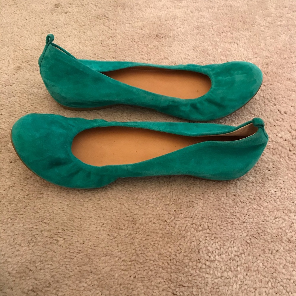 Teal suede shoes